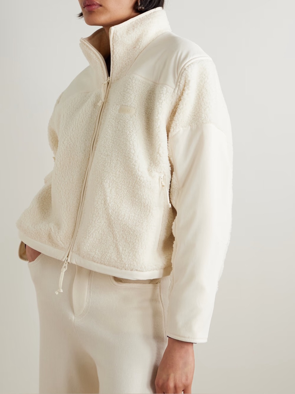 SKIMS Cream Sherpa teddy Zip-Up Jacket